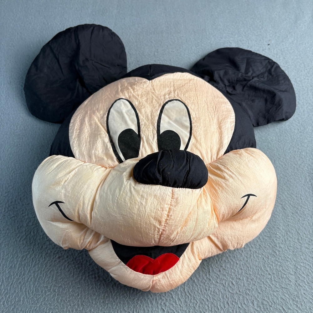 Vintage Disney Mickey Mouse Plush Pillow Head Play-By-Play Toys 17 Inch Large